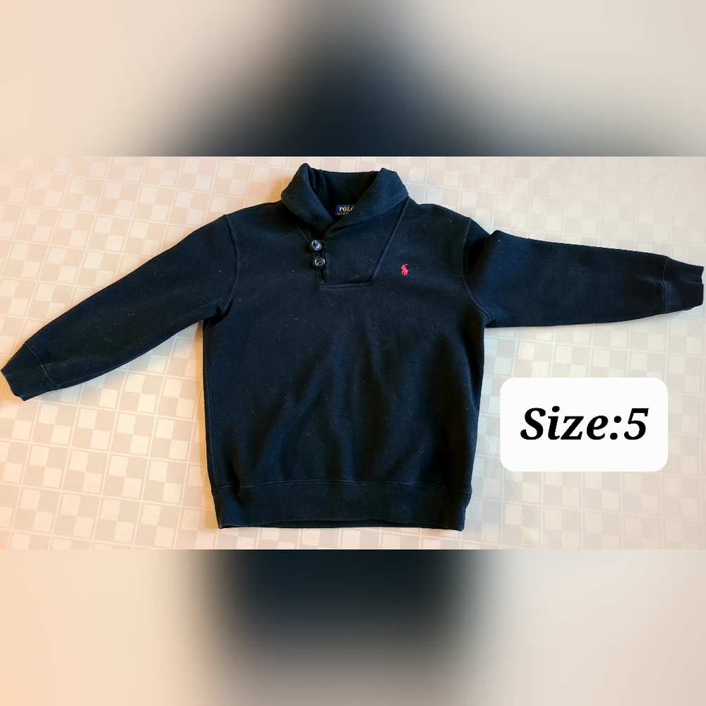 Boys black polo sweater size 5